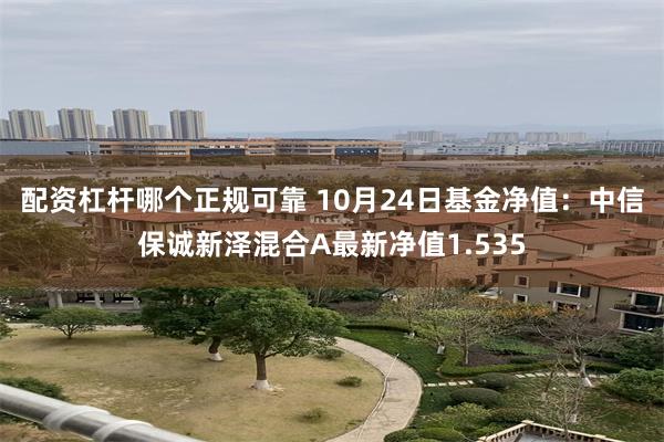 配资杠杆哪个正规可靠 10月24日基金净值：中信保诚新泽混合A最新净值1.535