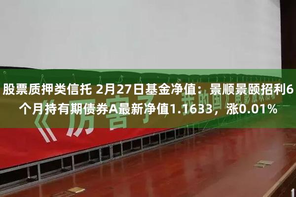 股票质押类信托 2月27日基金净值：景顺景颐招利6个月持有期债券A最新净值1.1633，涨0.01%