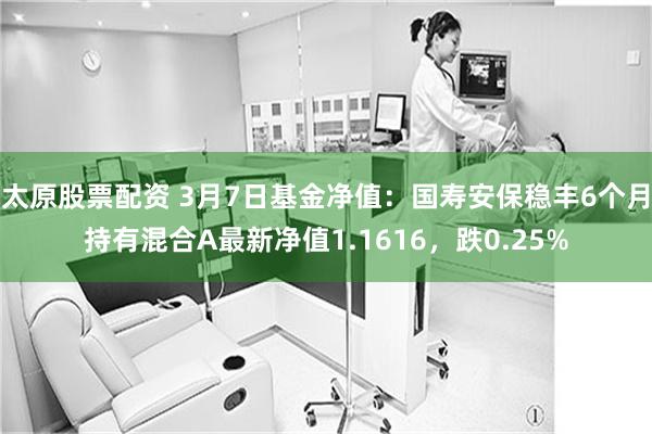 太原股票配资 3月7日基金净值：国寿安保稳丰6个月持有混合A最新净值1.1616，跌0.25%